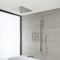Milano Ashurst - Brushed Nickel Thermostatic Shower with Diverter, Recessed Shower Head, Hand Shower, Riser Rail and Bath Spout (3 Outlet)