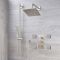 Milano Hunston - Brushed Nickel Thermostatic Shower with Diverter, Shower Head, Hand Shower, Body Jets and Riser Rail (3 Outlet)