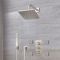 Milano Hunston - Brushed Nickel Thermostatic Shower with Diverter, Shower Head, Hand Shower and Body Jets (3 Outlet)