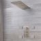 Milano Hunston - Brushed Nickel Thermostatic Shower with Diverter, Waterblade Shower Head and Body Jets (3 Outlet)
