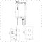 Milano Arvo - Chrome Thermostatic Shower with Rectangular Hand Shower Kit (1 Outlet)