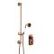 Milano Elizabeth - Brushed Copper Traditional Thermostatic Shower with Round Hand Shower and Riser Rail (1 Outlet)