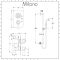 Milano Elizabeth - Chrome and Black Traditional Thermostatic Shower with Round Hand Shower and Riser Rail (1 Outlet)