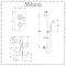 Milano Elizabeth - Chrome and White Traditional Thermostatic Shower with Round Hand Shower and Riser Rail (1 Outlet)