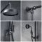 Milano Elizabeth - Black Traditional Twin Exposed Thermostatic Shower with Grand Rigid Riser Rail (2 Outlet)