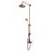Milano Elizabeth - Brushed Copper Traditional Twin Exposed Thermostatic Shower with Grand Rigid Riser Rail (2 Outlet)