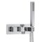 Milano Arvo - Chrome Modern Square Twin Diverter Thermostatic Shower Valve with Handset and 200mm Head (2 Outlet)