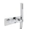 Milano Arvo - Modern Square Twin Diverter Thermostatic Shower Valve with Hand Shower - Chrome