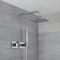 Milano Arvo - Chrome Modern Square Twin Diverter Thermostatic Shower Valve with Handset and 200mm Head (2 Outlet)