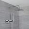 Milano Arvo - Chrome Modern Square Twin Diverter Thermostatic Shower Valve with Handset and 200mm Head (2 Outlet)
