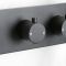 Milano Nero - Black Modern Round Twin Diverter Thermostatic Valve with Hand Shower