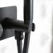 Milano Nero - Black Modern Round Twin Diverter Thermostatic Valve with Hand Shower