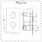 Milano Nero - Black Twin Diverter Concealed Valve with 300mm Round Head and Hand Shower (2 Outlet)