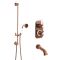 Milano Elizabeth - Brushed Copper Traditional Thermostatic Shower with Diverter, Riser Rail and Bath Spout (2 Outlet)