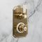 Milano Elizabeth - Brushed Brass Traditional Thermostatic Shower with Diverter, Riser Rail and Bath Spout (2 Outlet)
