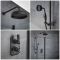 Milano Elizabeth - Black Traditional Thermostatic Shower with Diverter, Shower Head, Hand Shower and Riser Rail (2 Outlet)