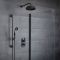 Milano Elizabeth - Black Traditional Thermostatic Shower with Diverter, Shower Head, Hand Shower and Riser Rail (2 Outlet)