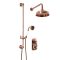 Milano Elizabeth - Brushed Copper Traditional Thermostatic Shower with Diverter, Shower Head, Hand Shower and Riser Rail (2 Outlet)