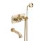 Milano Elizabeth - Brushed Brass Traditional Thermostatic Shower with Diverter, Hand Shower and Bath Spout (2 Outlet)