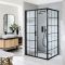 Milano Barq - Black Grid Sliding Shower Door - Choice of Sizes and Side Panel