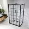 Milano Barq - Black Grid Sliding Shower Door - Choice of Sizes and Side Panel