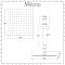 Milano Arvo - 300mm Slim Square Shower Head and Ceiling Arm - Chrome