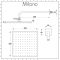 Milano Hunston - 200mm Square Shower Head with Wall Arm - Brushed Nickel