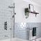 Milano Elizabeth - Chrome and Black Traditional Thermostatic Shower Bath System - Choice of Outlets