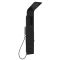 Milano Orton - Modern Exposed Shower Tower Panel with Shelf, Large Shower Head, Hand Shower and Body Jets - Black