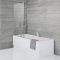 Milano Elswick - 1700mm x 750mm Standard Single Ended Shower Bath with Square Bath Screen and Panels