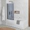 Milano Elswick - 1700mm x 750mm Standard Single Ended Shower Bath with Smoked Glass Bath Screen and Panels