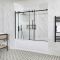 Milano Elswick - Standard Single Ended Bath with Black Sliding Bath Screen and Side Panel - Choice of Sizes