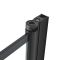 Milano Overton - 1700mm x 725mm Modern J-Shaped Corner Shower Bath with Black Grid Bath Screen - Left / Right Hand Options