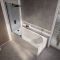 Milano Ballam - Modern Round Single Ended Shower Bath with Smoked Glass Bath Screen - Choice of Size and Panels