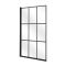 Milano Elswick - Modern Square Single Ended Shower Bath with Black Grid Bath Screen - Choice of Size and Panels
