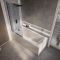 Milano Elswick - Modern Square Single Ended Shower Bath with Smoked Glass Bath Screen - Choice of Size and Panels