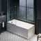 Milano Richmond - Traditional Art Deco Single Ended Shower Bath with Black Bath Screen - Choice of Size and Panels