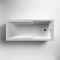 Milano Elswick - 1700mm x 750mm Modern Square Straight Shower Bath with Black Bath Screen - Choice of Panels