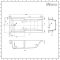 Milano Elswick - 1700mm x 750mm Modern Square Straight Shower Bath with Black Bath Screen - Choice of Panels