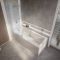 Milano Elswick - 1700mm x 750mm Modern Square Straight Shower Bath with Chrome Bath Screen - Choice of Panels