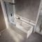 Milano Elswick - 1700mm x 750mm Modern Square Straight Shower Bath with Smoked Glass Bath Screen - Choice of Panels
