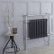 Milano Elizabeth - Anthracite and Chrome Traditional Electric Heated Towel Rail - 930mm x 790mm (With Overhanging Rail)