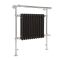 Milano Elizabeth - Black and Chrome Traditional Electric Heated Towel Rail - 930mm x 790mm (With Overhanging Rail)