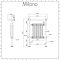Milano Elizabeth - Anthracite and Chrome Traditional Heated Towel Rail - 930mm x 620mm (With Overhanging Rail)