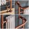 Milano Elizabeth - Brushed Copper Traditional Heated Towel Rail - 963mm x 673mm (With Overhanging Rail)
