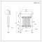 Milano Elizabeth - Brushed Copper Traditional Heated Towel Rail - 963mm x 673mm (With Overhanging Rail)