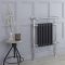 Milano Elizabeth - Anthracite and Chrome Traditional Electric Heated Towel Rail - 930mm x 620mm (With Overhanging Rail)