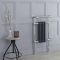Milano Elizabeth - Anthracite and Chrome Traditional Electric Heated Towel Rail - 930mm x 450mm (With Overhanging Rail)