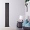 Milano Alpha - Black Flat Panel Vertical Designer Radiator - 1780mm x 280mm (Single Panel)