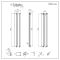 Milano Alpha - Black Flat Panel Vertical Designer Radiator - 1780mm x 280mm (Double Panel)
